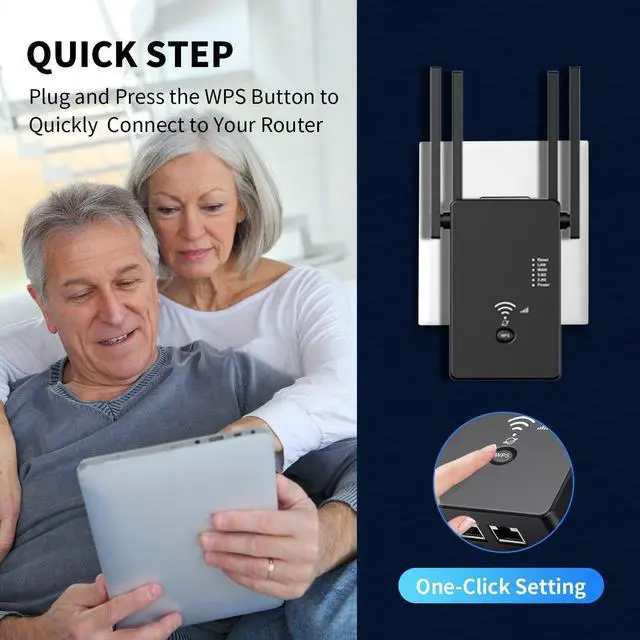 Alt view image 4 of 7 - 2023 Upgraded WiFi Extender Signal Booster for Home - up to 9999 sq.ft Coverage - Long Range Wireless Internet Repeater and Signal Amplifier with Ethernet Port - 1 Tap Setup, 5 Modes, 50+ Devices