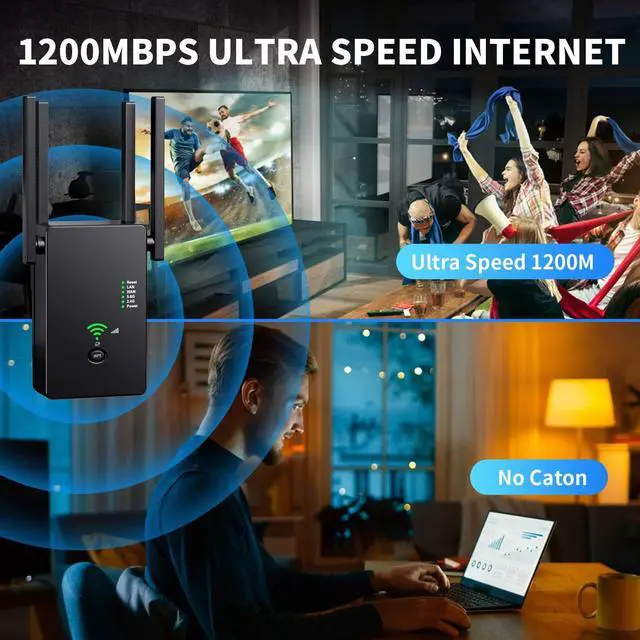 Alt view image 6 of 7 - 2023 Upgraded WiFi Extender Signal Booster for Home - up to 9999 sq.ft Coverage - Long Range Wireless Internet Repeater and Signal Amplifier with Ethernet Port - 1 Tap Setup, 5 Modes, 50+ Devices