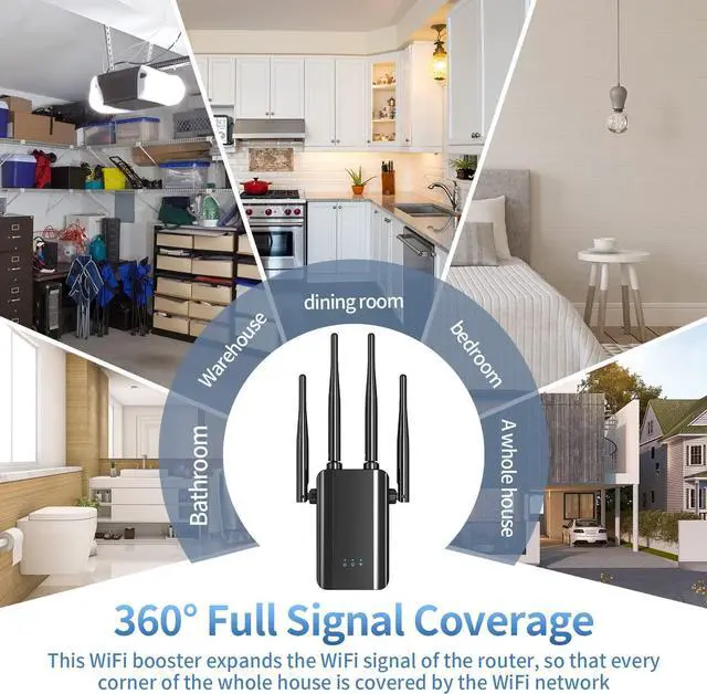 Alt view image 5 of 7 - 2023 WiFi Extender Wireless Signal Booster Long Range up to 9995sq.ft and 50+ Devices, Repeater Signal Amplifier with Ethernet Port, Internet Booster for Home, 1-Tap Setup, Access Point