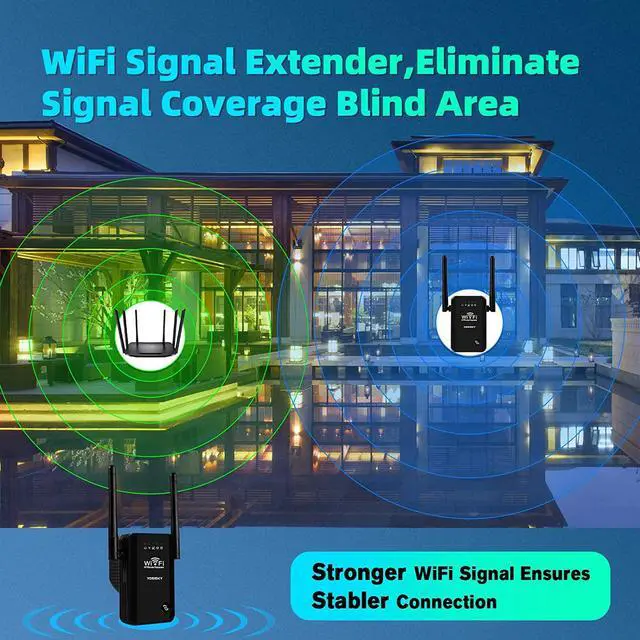 Alt view image 2 of 7 - WiFi Extender Signal Booster,Wi-Fi Rang Extender Signal Booster for Home,Internet Booster,Wireless Signal Booster,WiFi Extender with Ethernet Port,Repeater/AP/Router Working Modes