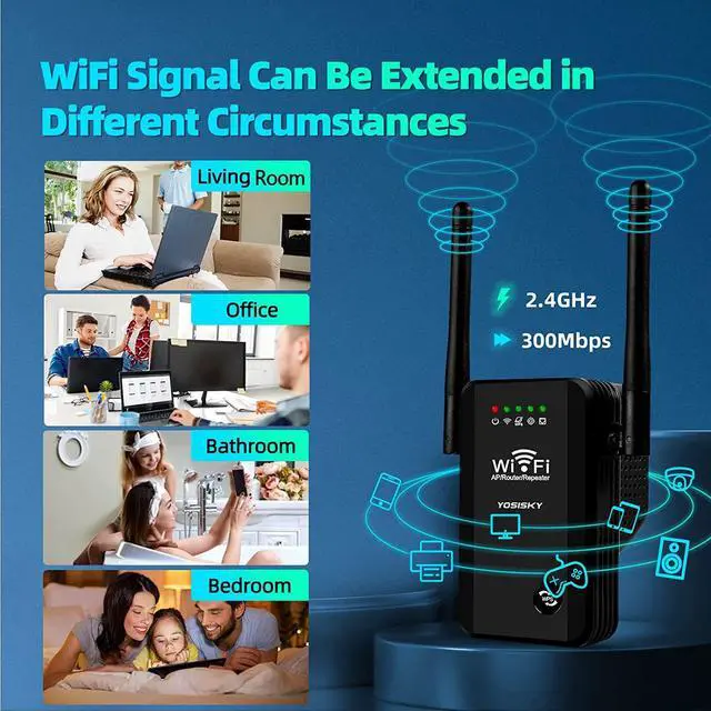 Alt view image 4 of 7 - WiFi Extender Signal Booster,Wi-Fi Rang Extender Signal Booster for Home,Internet Booster,Wireless Signal Booster,WiFi Extender with Ethernet Port,Repeater/AP/Router Working Modes