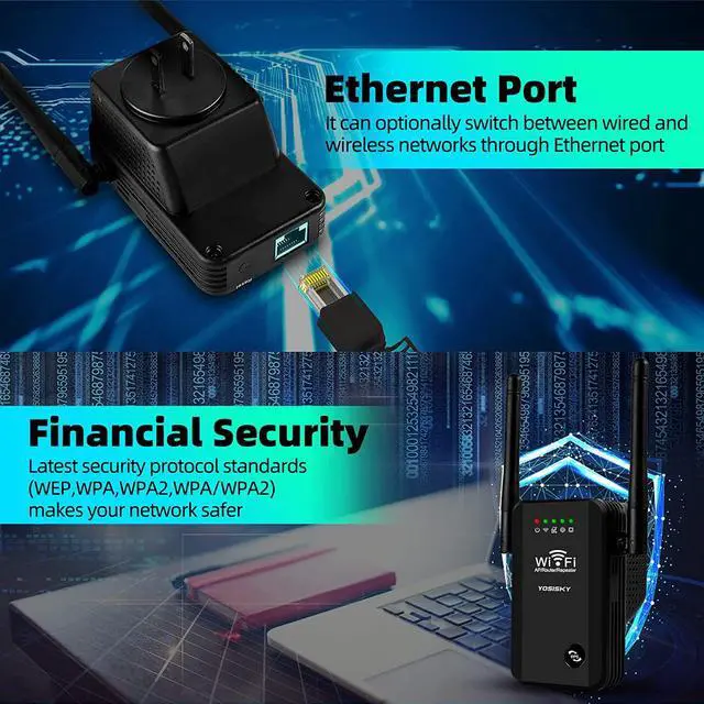 Alt view image 5 of 7 - WiFi Extender Signal Booster,Wi-Fi Rang Extender Signal Booster for Home,Internet Booster,Wireless Signal Booster,WiFi Extender with Ethernet Port,Repeater/AP/Router Working Modes