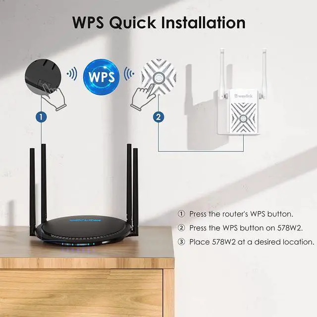 Alt view image 3 of 7 - WAVLINK N300 Wireless Wi-Fi Range Extender/Signal Booster,Covers Up to 1000 Sq.ft and 16 Devices, Supports Repeater/Access Point Modes,Easy Setup,MIMO,WPS,Wall Plug Design for Home