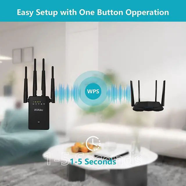 Alt view image 5 of 7 - WiFi Range Extender, Coverage up to 6000 Sq.ft and 35 Devices, WiFi Extenders Signal Booster for Home, Internet Booster with 5 Working Modes and Compact Wall Plug Design