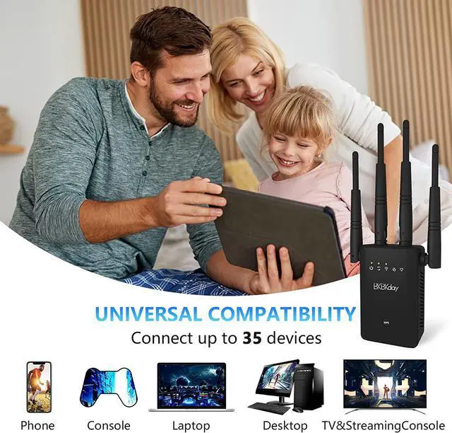 Alt view image 7 of 7 - WiFi Range Extender, Coverage up to 6000 Sq.ft and 35 Devices, WiFi Extenders Signal Booster for Home, Internet Booster with 5 Working Modes and Compact Wall Plug Design