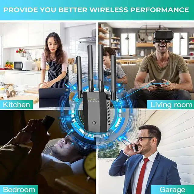 Alt view image 4 of 4 - 2023 Newest WiFi Extender, WiFi Extender Signal Amplifier with 9900 Square feet and 60+ Devices Coverage, Home Wireless Signal Booster with Ethernet Port