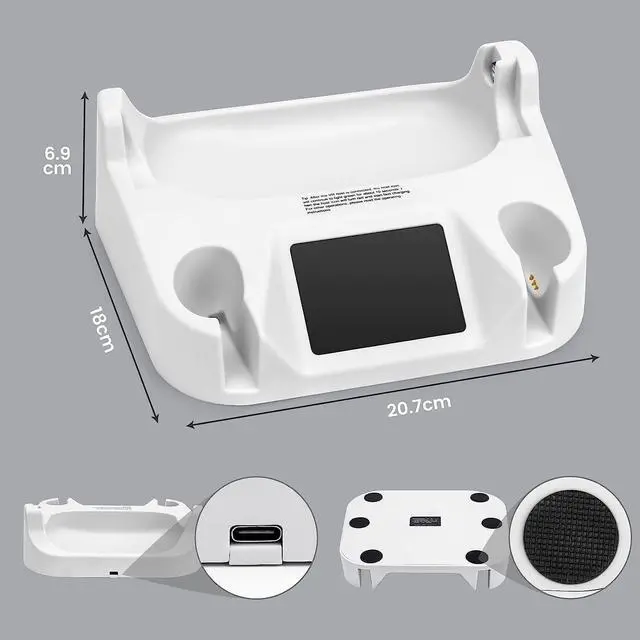 Alt view image 7 of 7 - Charging Dock for Meta Quest 2,VR Charging Station for Oculus Quest 2 Touch Controller and VR Headset with 2 Rechargeable Batteries and USB-C Charger,Support Elite Strap with Battery
