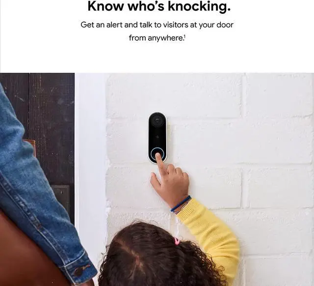 Alt view image 3 of 7 - Google Nest Doorbell Wired - Formerly Nest Hello - Video Doorbell with 24/7 Streaming - Smart Doorbell Camera for Home with HDR Video, HD Talk and Listen, Night Vision, and Person Alerts