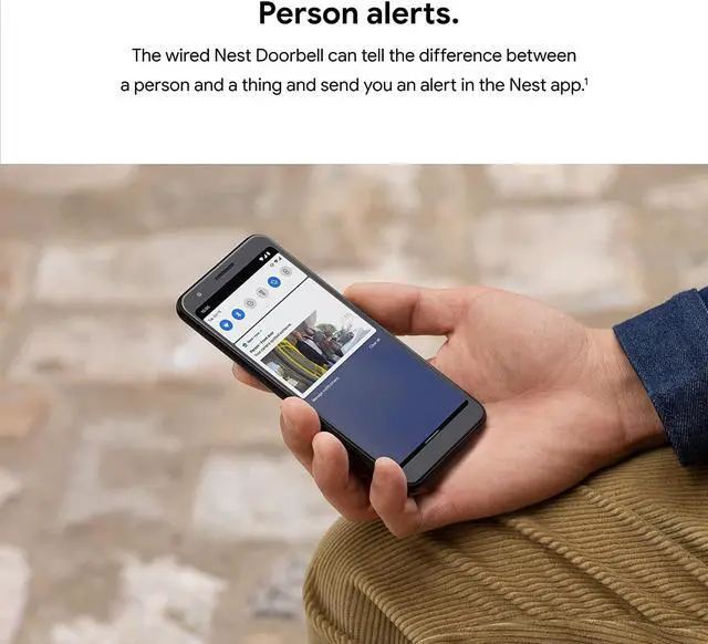 Alt view image 4 of 7 - Google Nest Doorbell Wired - Formerly Nest Hello - Video Doorbell with 24/7 Streaming - Smart Doorbell Camera for Home with HDR Video, HD Talk and Listen, Night Vision, and Person Alerts