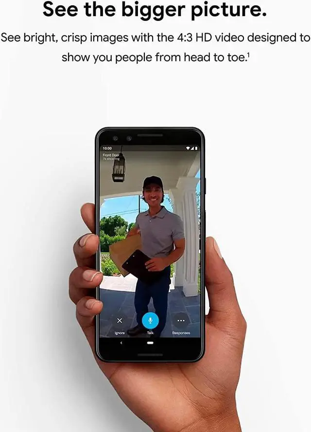 Alt view image 5 of 7 - Google Nest Doorbell Wired - Formerly Nest Hello - Video Doorbell with 24/7 Streaming - Smart Doorbell Camera for Home with HDR Video, HD Talk and Listen, Night Vision, and Person Alerts