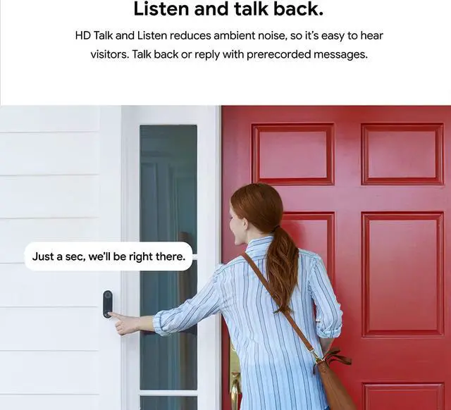 Alt view image 6 of 7 - Google Nest Doorbell Wired - Formerly Nest Hello - Video Doorbell with 24/7 Streaming - Smart Doorbell Camera for Home with HDR Video, HD Talk and Listen, Night Vision, and Person Alerts