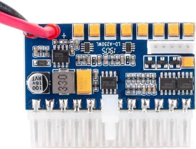 Alt view image 2 of 6 - RGEEK 24pin DC ATX PSU 12V DC Input 250W Peak Output Switch DC-DC ATX Pico PSU Mini ITX PC Power