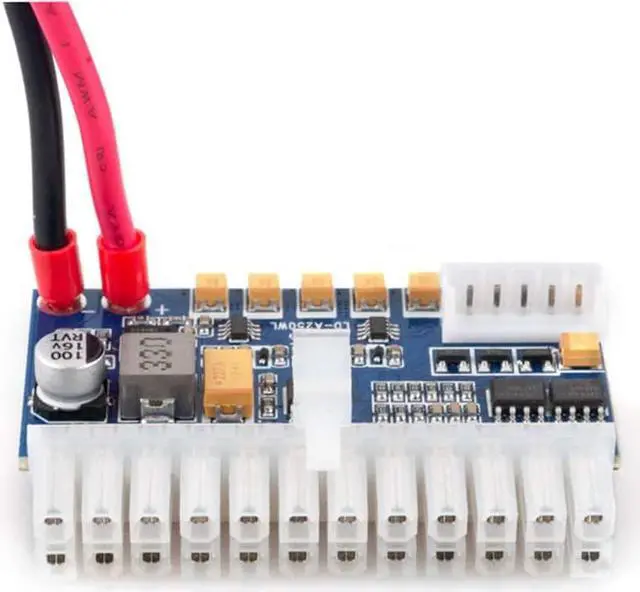 Alt view image 3 of 6 - RGEEK 24pin DC ATX PSU 12V DC Input 250W Peak Output Switch DC-DC ATX Pico PSU Mini ITX PC Power