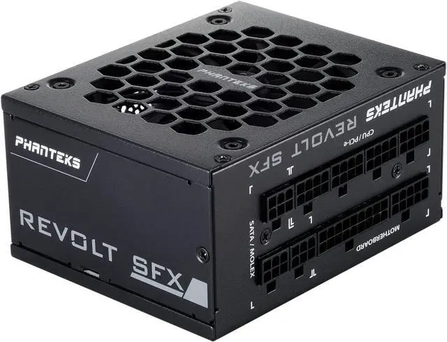 Main image of Phanteks (PH-P750PSF) Revolt SFX 750W 80PLUS Platinum, SFX Power Supply, Fully Modular, Platinum-Rated Efficiency, Silent Fan, Black.