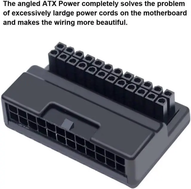 Alt view image 6 of 6 - CY Overmold ATX 24Pin Male to 24Pin Female 90 Degree Power Adapter ATX 24 Pin Male to Female L Turn 90 Degree Right Angle Power Adapter Board for Desktop Motherboard PC Power Supply