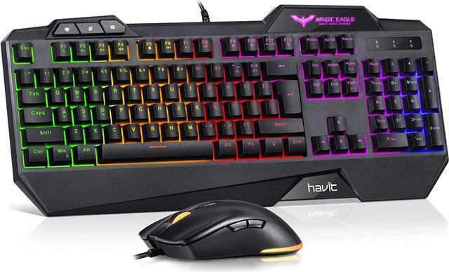 havit Gaming Keyboard and Mouse Combo, Backlit Computer keyboards