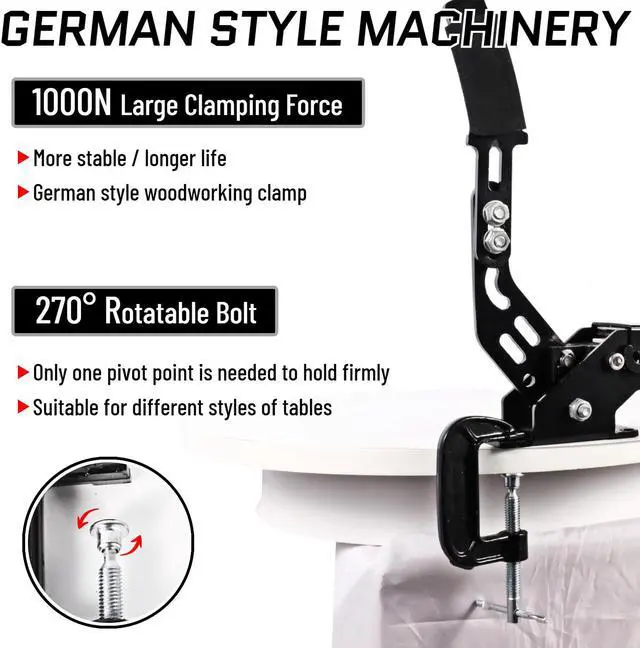 Alt view image 5 of 6 - Minneer 14Bit USB Handbrake Clamp Only PC/Windows for SIM Racing Games G27/G25/G29/G920/Thrustmaster T500RS/T300rs/FANATECOSW Simulate Linear Hall Sensor Handbrake Dirt Rally