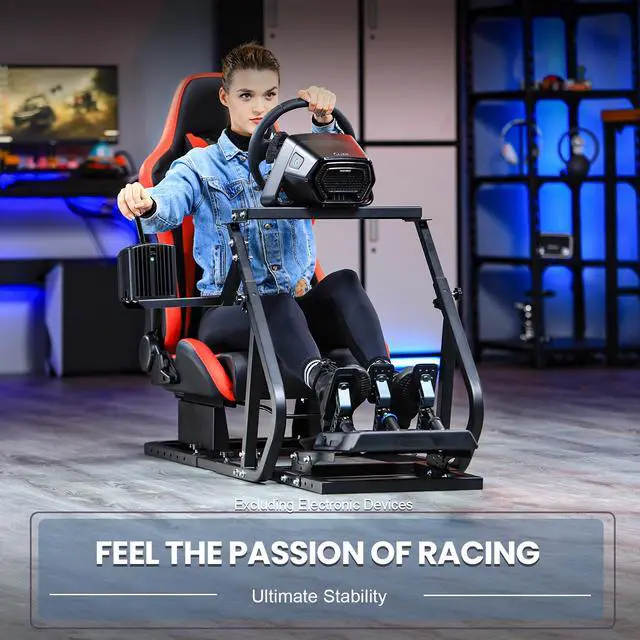 Alt view image 5 of 6 - Minneer G29 Racing Simulator Cockpit with Red Seat Compatible with Thrustmaster, Logitech,PXN, Fanatec Adjustable Mount Steering Wheel, Pedal, Handbrake Not Included