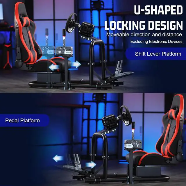 Alt view image 5 of 7 - Minneer G923 Racing Steering Wheel Cockpit Pro with Real Red Seat for Logitech G25 G27 G29 G920 Racing Simulator Cockpit Gaming Frame Video Game Accessories Shifter Wheel Pedals NOT Included