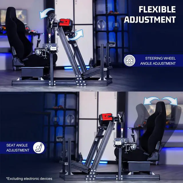 Alt view image 5 of 7 - Minneer Racing Simulator Cockpit Professional with Race Seat fit Logitech G29 G920 Thrustmaster T300 Fanatec CSL-DD, Aluminum,Steering Wheel Bracket NO Display Bracket Steering Wheel Pedal Shifter