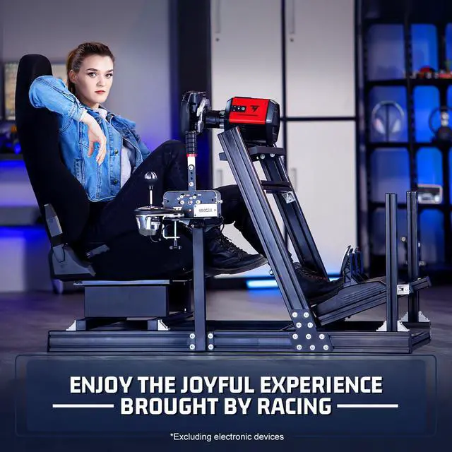 Alt view image 7 of 7 - Minneer Racing Simulator Cockpit Professional with Race Seat fit Logitech G29 G920 Thrustmaster T300 Fanatec CSL-DD, Aluminum,Steering Wheel Bracket NO Display Bracket Steering Wheel Pedal Shifter