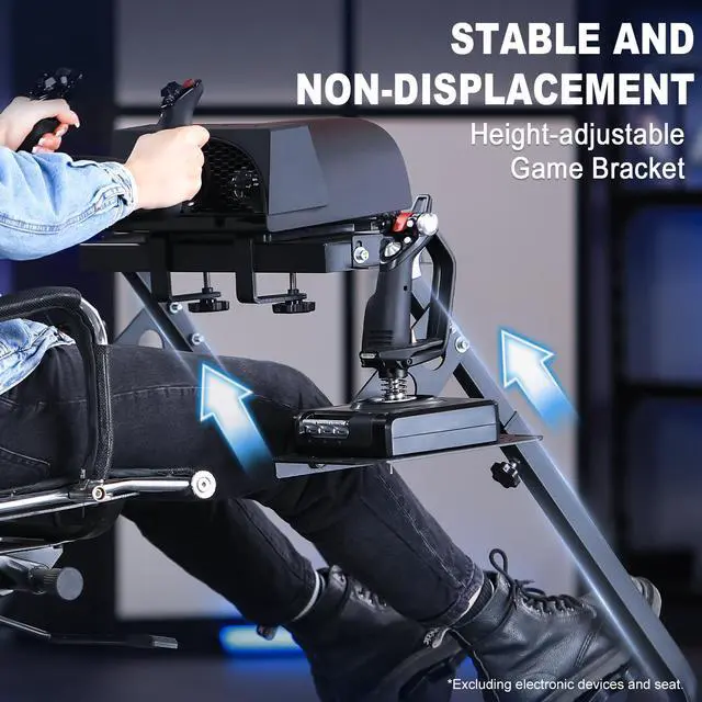 Alt view image 2 of 7 - Minneer Racing G29/X52 Flight Simulator Cockpit Multifunctional Stand with Seat Fit for Logitech G25 G920/Thrustmaster HOTAS Warthog 248PS T248XBox T300RS