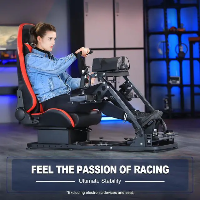 Alt view image 7 of 7 - Minneer Racing G29/X52 Flight Simulator Cockpit Multifunctional Stand with Seat Fit for Logitech G25 G920/Thrustmaster HOTAS Warthog 248PS T248XBox T300RS