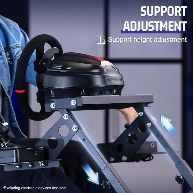 Alt view image 2 of 7 - Minneer Foldable Flight Simulation Cockpit 3.0 with Fixed Slot Fit for Logitech,Thrustmaster HOTAS Warthog,Fanatec,Electronics Adjustable Fight Sim Mount Pedals, Steering Wheel Not Included