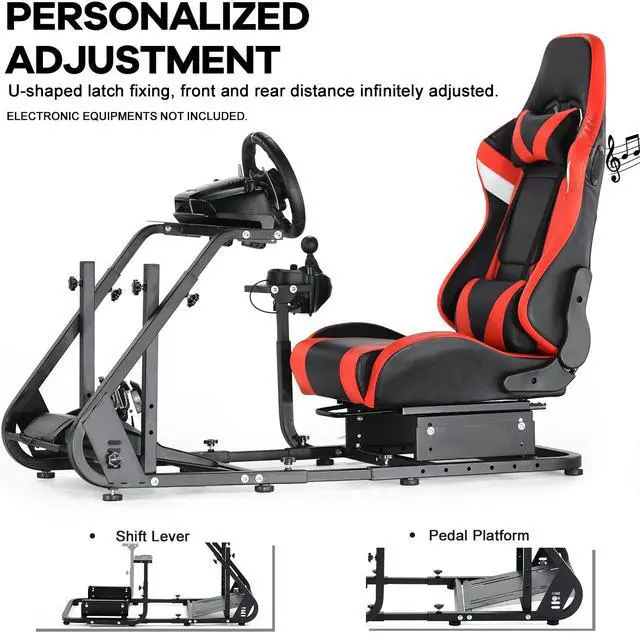 Alt view image 4 of 7 - Minneer G29 Racing Simulator Cockpit with Ergonomic Gaming Seat Built-in Bluetooth Speakers Fit for Logitech/Thrustmaster/Fanatec G25 G27 G923 T150, Steering Wheel Stand Mountable Monitor Mount