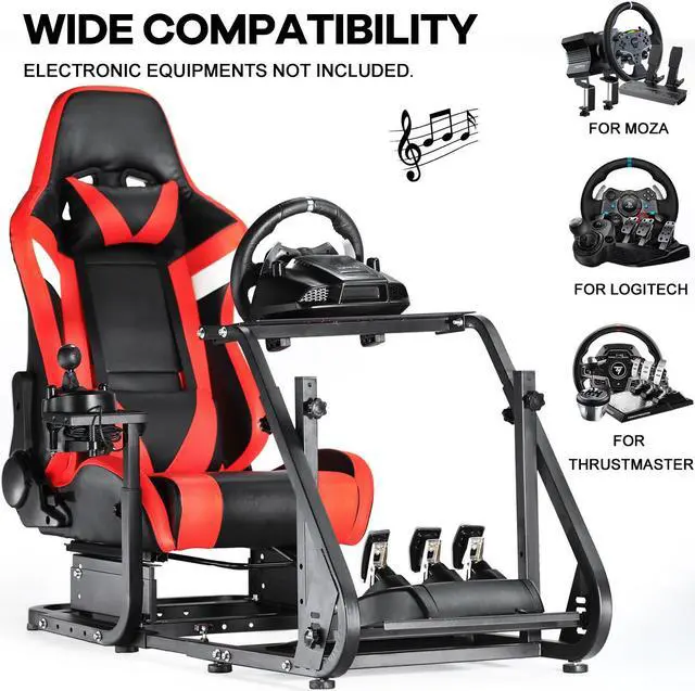 Alt view image 7 of 7 - Minneer G29 Racing Simulator Cockpit with Ergonomic Gaming Seat Built-in Bluetooth Speakers Fit for Logitech/Thrustmaster/Fanatec G25 G27 G923 T150, Steering Wheel Stand Mountable Monitor Mount
