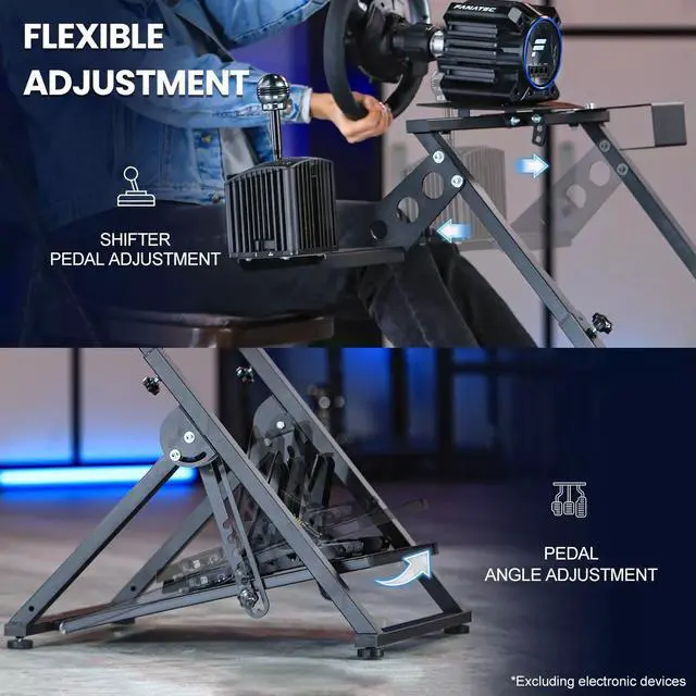 Alt view image 3 of 7 - Minneer Racing Wheel Stand Adjustable for Logitech G25 G27 G29 G920 Driving Simulator for PC,PS4,Xbox Racing Wheel Shifter and Pedals Stand