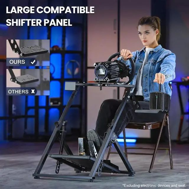 Alt view image 4 of 7 - Minneer Racing Wheel Stand Adjustable for Logitech G25 G27 G29 G920 Driving Simulator for PC,PS4,Xbox Racing Wheel Shifter and Pedals Stand