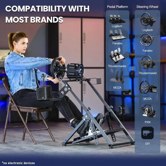 Alt view image 7 of 7 - Minneer Racing Wheel Stand Adjustable for Logitech G25 G27 G29 G920 Driving Simulator for PC,PS4,Xbox Racing Wheel Shifter and Pedals Stand