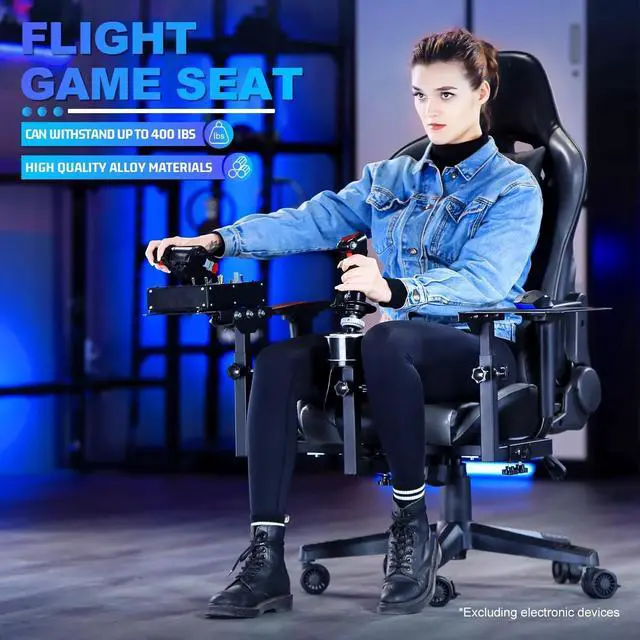 Alt view image 4 of 7 - Minneer Flight Joystick Hotas Chair Mount Adjustable Compatible with Thrustmaster A10C Hotas Warthog Logitech X56 X52 More Stable Flight Sim Stand with Seat Detachable