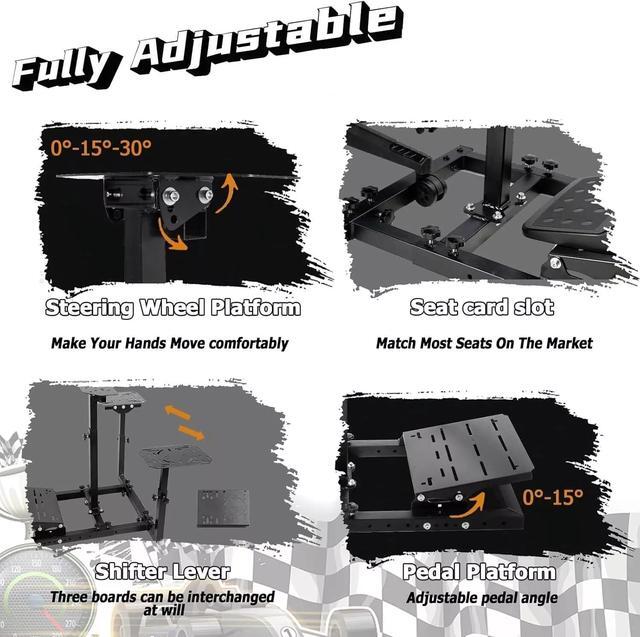 Alt view image 4 of 6 - Minneer G29/X52 Racing/Flight Simulator Cockpit Adjustable Compatible with LogitechG920/G923/X56/Thrustmaster Warthog A10/T80/T158 Only Stand