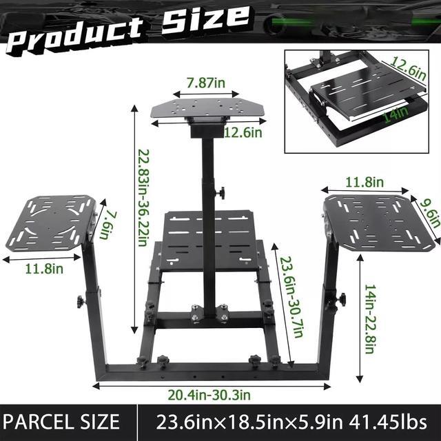 Alt view image 2 of 6 - Minneer G29/X52 Racing/Flight Simulator Cockpit Adjustable Compatible with LogitechG920/G923/X56/Thrustmaster Warthog A10/T80/T158 Only Stand