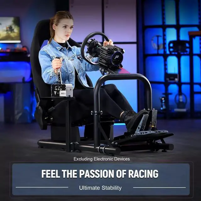 Alt view image 6 of 7 - Minneer Racing Simulator Cockpit Gaming Frame with Black Seat Compatible with all Logitech G25 G27 G29 Thrustmaster T300RS TX Fanatec PC PS4 Xbox, Not Included Shifter, Steering Wheel, Pedals