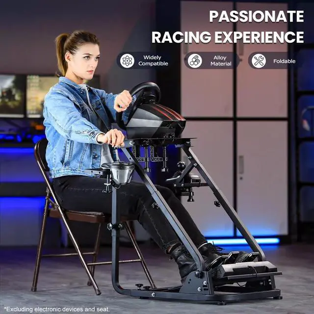 Alt view image 5 of 6 - Minneer G920 Racing Steering Wheel Stand with Handbrake Compatible with Logitech G27, G29,G920 Wheels and Thrustmaster T300RS T500RS Wheel & Pedals Not Included