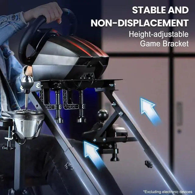 Alt view image 3 of 6 - Minneer G920 Racing Steering Wheel Stand with Handbrake Compatible with Logitech G27, G29,G920 Wheels and Thrustmaster T300RS T500RS Wheel & Pedals Not Included