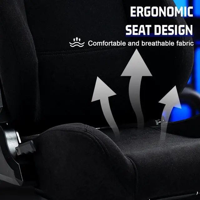 Alt view image 3 of 7 - Minneer Aluminum Profile Racing Simulator Cockpit With Monitor Stand Fit For Fanatec/Thrustmaster T818/Moza/Logitech G923 G920 GPro,Stable& Strong Driving Cockpit With Black Seat