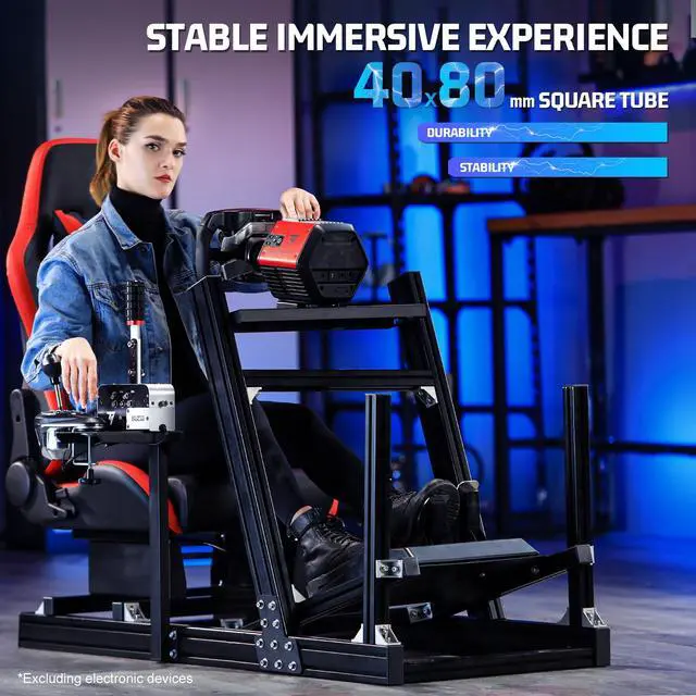 Alt view image 3 of 7 - Minneer Racing Simulator Cockpit Frame with Adjustable Aluminum Fit for Logitech/Thrustmaster/Fanatec/Moza/ G29 G920 G923 T818,Racing Wheel Stand with Seat,electronic devices Not Included