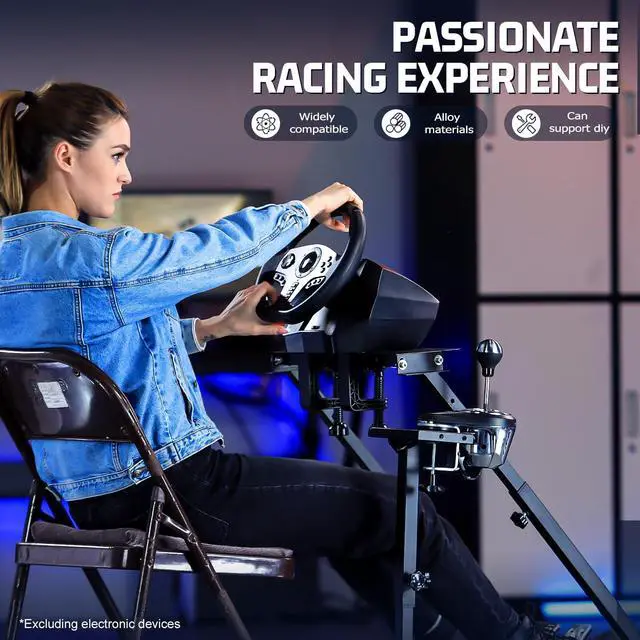 Alt view image 4 of 7 - Minneer Racing Wheel Stand Fit for Logitech G920 G29 G923 Thrustmaster T300,Adjustable Shifter Mount Foldable Steering Wheel Stand Gaming Simulator Mount For present, Wheel Pedal Not Include