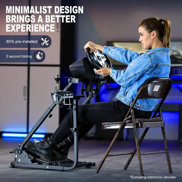Alt view image 5 of 7 - Minneer Racing Wheel Stand Fit for Logitech G920 G29 G923 Thrustmaster T300,Adjustable Shifter Mount Foldable Steering Wheel Stand Gaming Simulator Mount For present, Wheel Pedal Not Include