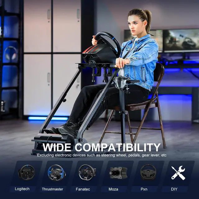 Alt view image 6 of 7 - Minneer Racing Wheel Stand Fit for Logitech G920 G29 G923 Thrustmaster T300,Adjustable Shifter Mount Foldable Steering Wheel Stand Gaming Simulator Mount For present, Wheel Pedal Not Include