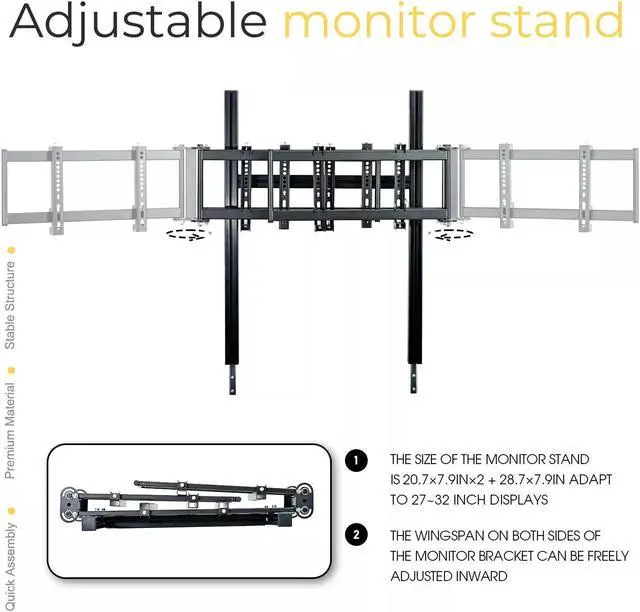 Alt view image 4 of 7 - Minneer Racing Simulator Cockpit Monitor Stand Fit for Logitech/Thrustmaster/Fanatec G29/G923/T248 Only Suitable Aluminum Racing Cockpit Without Wheel,Pedal