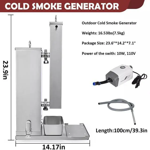 Alt view image 3 of 7 - Minneer Cold Smoke Generator, 16 Hours Continuous Smoke, Stainless Steel Pellet Smoker Tube, Portable Electric Smoke Maker Outdoor Smoker Accessories for Meat Vegetables