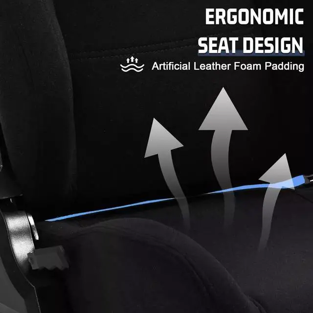 Alt view image 3 of 6 - Minneer Racing Cockpit Frame with Black Seat Upgrade Stable Racing Wheel Stand for Logitech G25 G27 G29 G920, Thrustmaster, Fanatec, Wheel Pedal and Shifter Not Include