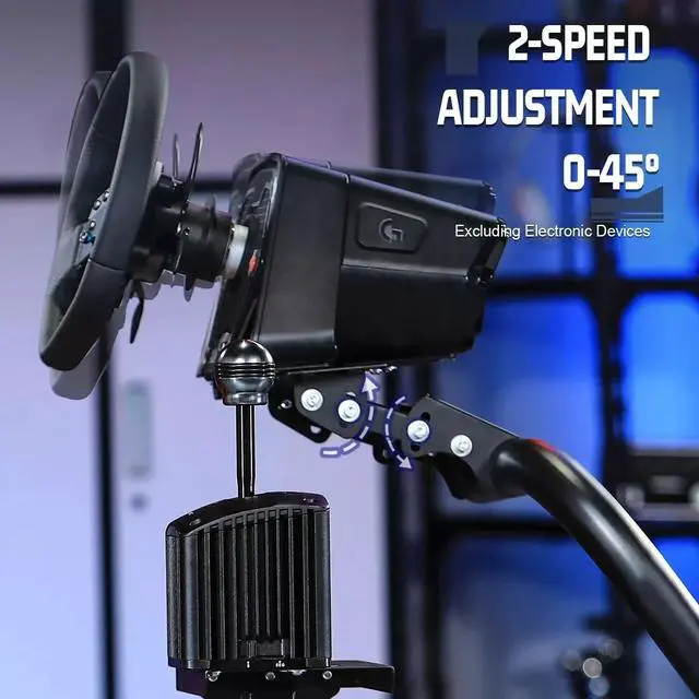 Alt view image 2 of 7 - Minneer Racing Simulator Cockpit with Red Seat Fit for Logitech/Thrustmaster/Fanatec G29 G920 G923,Fanatec,Adjustable Driving Steering Wheel Stand,Pedal & Wheel Not Included