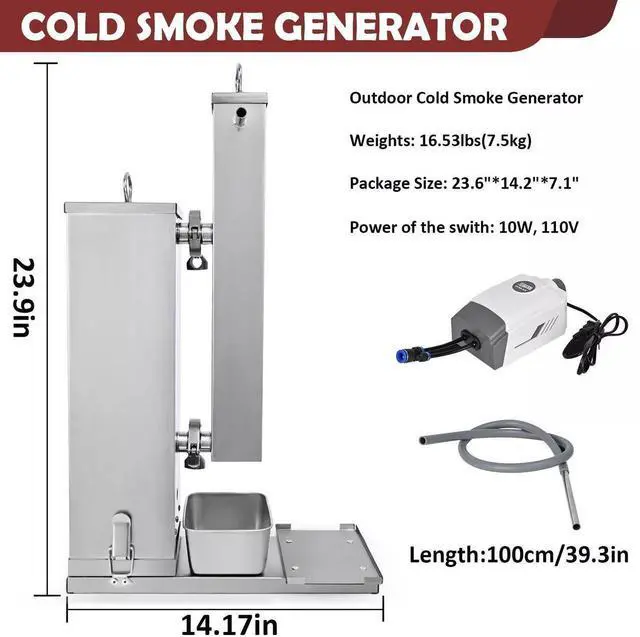 Alt view image 2 of 7 - Minneer Cold Smoke Generator, 16 Hours Continuous Smoke, Stainless Steel Pellet Smoker Tube, Portable Electric Smoke Maker Outdoor Smoker Accessories for Meat Vegetables