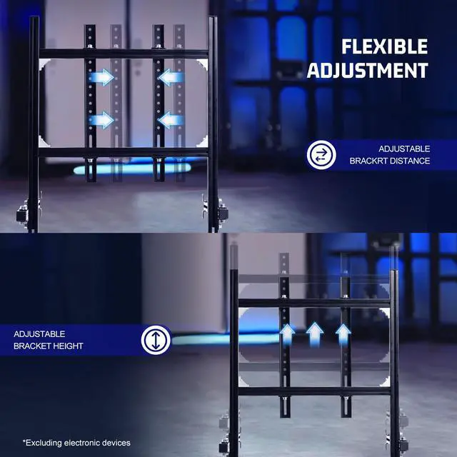 Alt view image 4 of 7 - Minneer Racing Simulator Cockpit Monitor Stand Supporting Monitors from 24 to 65 inches. Fit for Logitech/ Thrustmaster/ FanatecG29 G920 G923 T300 RS, Without Cockpit